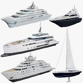 Superyachts Luxury Package 5 Items 3D model